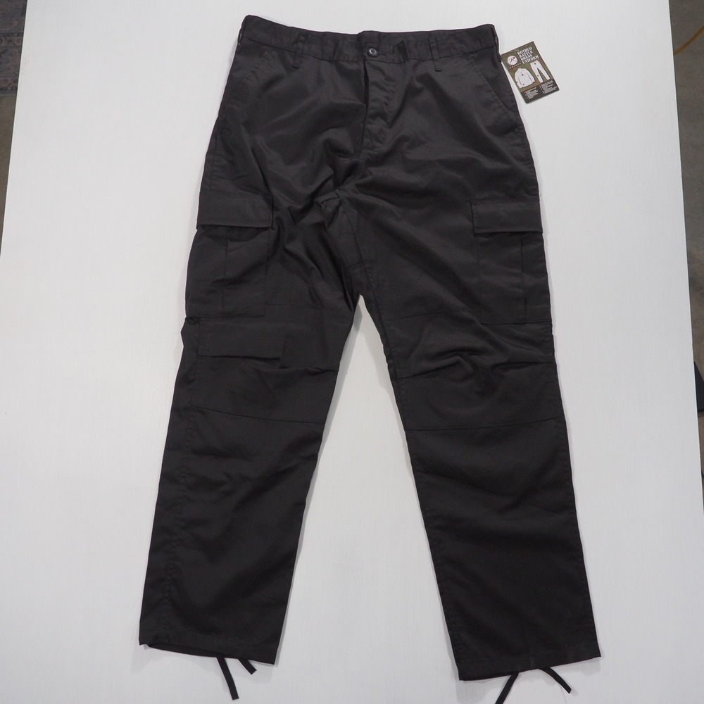 Rothco Cargo Pants Mens Large Regular Black BDU Tactical Military Combat Utility